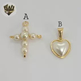 (1-2237-4) Gold Laminate - Pearl Pendants - BGF