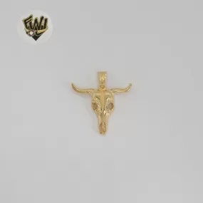 (1-2360) Gold Laminate - Skull Pendant - BGF