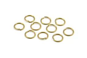 10mm Jump Rings - 100 Raw Brass Jump Rings (10x1mm) A0372