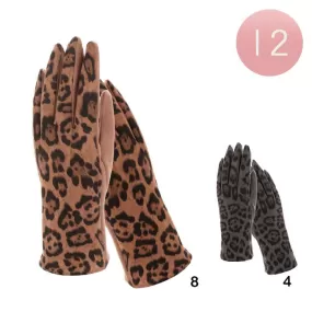 12Pairs Leopard Pattern Gloves