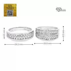 14K White Gold 2.30 CTW Diamond Wedding Trio Set