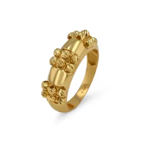 14K Yellow gold beads rings moon cut-227441