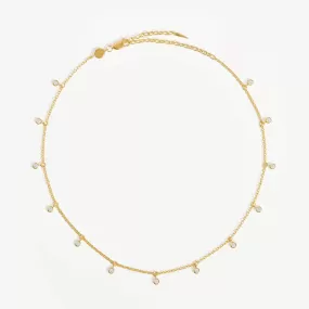 18K Gold Vermeil Interstellar Drop Choker Necklace