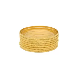 22K Gold Bangles Set of Eight, 87.8gm