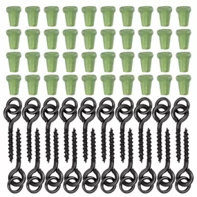 40pcs Carp Fishing Silicone Boilie Baits Stoper Up Holder Soft Band Bait Screw Boilie Inserts Hair Rigs Fishing Accessories