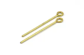 50mm Eye Pin, 25 Raw Brass Eye Pins, Findings (50x1.5mm) BS 2284