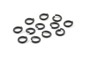 6mm Jump Rings, 125 Oxidized Brass Black Jump Rings (6x1mm) A0357 S474