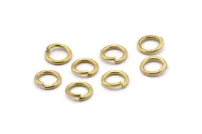 8mm Jump Ring - 100 Raw Brass Jump Rings (8x1.2mm) A0368