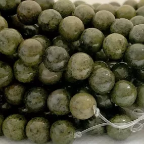 8mm Round Gemstone Beads - Green Jasper (10 Pack)