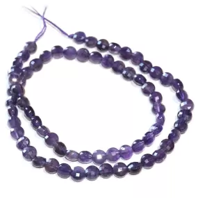 Amethyst 6mm Faceted Faceted Coin 15-16 Inch