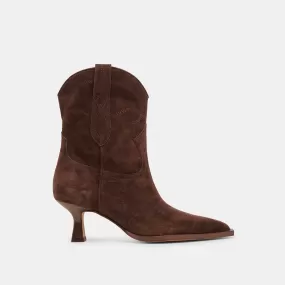 ANGEL BOOTIES DK BROWN SUEDE