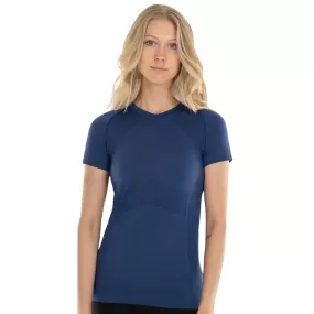 Anique Short Sleeve Crew Shirt in Blueberry - Women's Large (10)