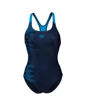 Arena Women's one-piece swimsuit Logo Swim Pro Back 006354 780 navy-turquoise