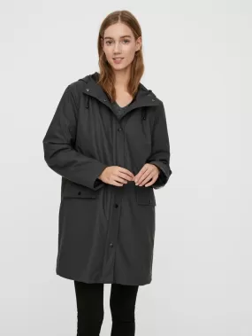 Asta 3/4 Teddy Lined Raincoat - Asphalt