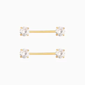 Basic Gem Nipple Rings