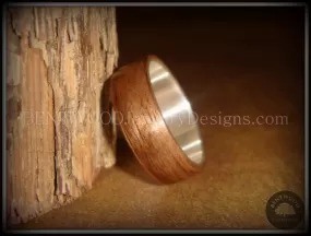 Bentwood Ring - American Walnut Wood Ring with Wide Fine Silver Core