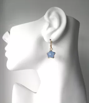 Blue Agate Star Single Drop Earrings