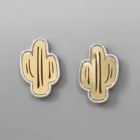 Cactus Metal Stud Earrings