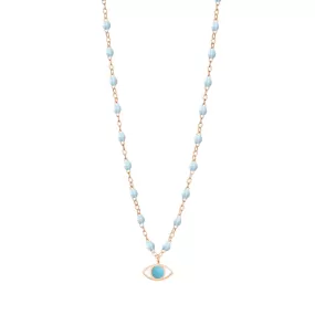 Classic Gigi Baby Blue Eye Necklace, Rose Gold, 16.5"