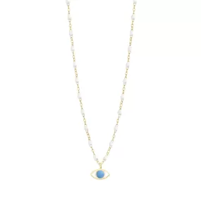 Classic Gigi White Eye Necklace, Yellow Gold, 16.5"