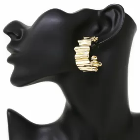 Crumpled Metal Hoop Earrings