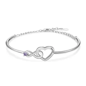 Customized Infinity & Heart Bracelets & Bangles Personalized Birthstone Name Engraved Bracelets for Women New Year Gift