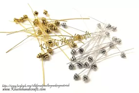 Designer Head pins in Antique Gold and Silver Pattern 2.Sold per pair!