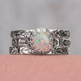 Floral Opal Stacking Rings