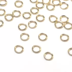 Gold Stainless Jump Rings, 4x0.7mm, 2.6mm Inside Diameter, Closed Unsoldered, Lot Size 100