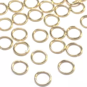 Gold Stainless Jump Rings, 6x0.8mm, 4.4mm Inside Diameter, 20 gauge, Closed Unsoldered, Lot Size 100