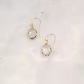 Green Amethyst Single Drop Hook Earrings