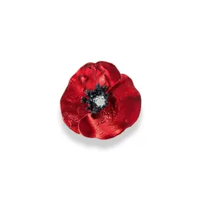 Handmade Sterling Silver Red Poppy Flower Ring