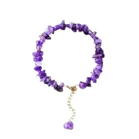 Healing Crystal Natural Stone Chips Golden Link Bracelet