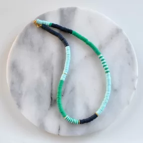 Heishi Bead Necklace - AQUA/ KELLY/ MIDNIGHT