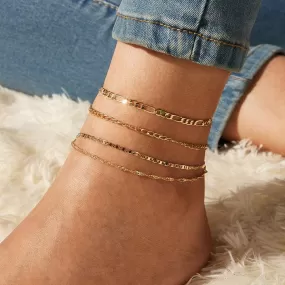 Into The Layer Multi Layered Figaro Chain Anklet