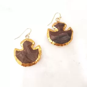 Jasper Axehead Single Gem Drop Earrings