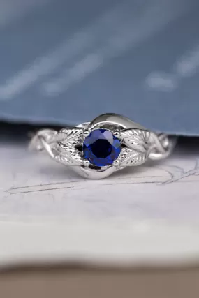 Lab created sapphire engagement ring / Azalea