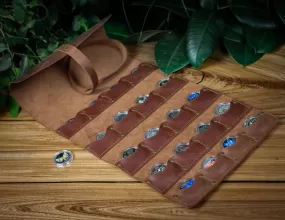 Leather Peso Roll 20 slots | Coin Collector Gift | Challenge Coin Pouch