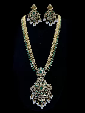 LN38 Huda long hyderabadi rani haar necklace (SHIPS IN 4 WEEKS )