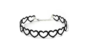 Love Heart Chokers Black Velvet Necklace For Women