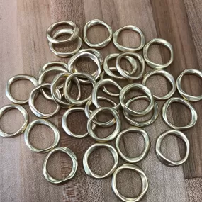 Matte Gold Round Wavy Rings, Connector Links, Soldered Ring Metal Charms, 20mm, chs3531