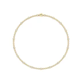 Mini Bezel-Set Diamond Anklet Chain