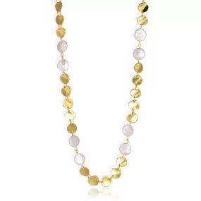 Mini Coin and pearls long Necklace