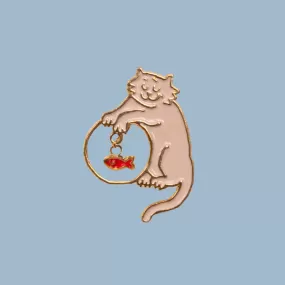 MISCHIEVOUS CAT PIN