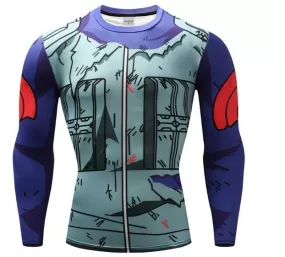 Naruto Kakashi 'Battle Damaged Armor' Long Sleeve Compression Rash Guard