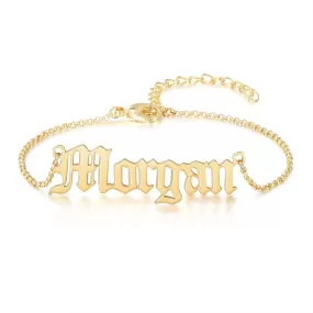 Personalized Engraving Name Gold Silver Color Anklets Bracelet