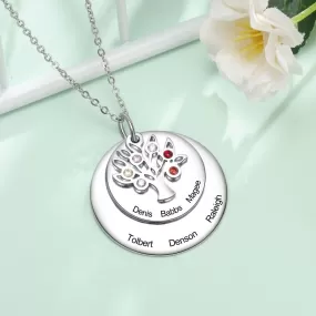 Personalized Family 6 Name Engraved Necklaces