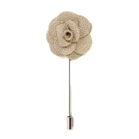 Petal Lapel Pin - Beige