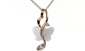 Rose Gold Musical Note Pendant Necklace For Women