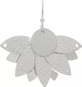 Silver Sanded Half Daisy Earrings